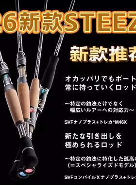 26款DAIWA达瓦STEEZ RC史帝兹竞技四弟子Real Control路亚竿C67M