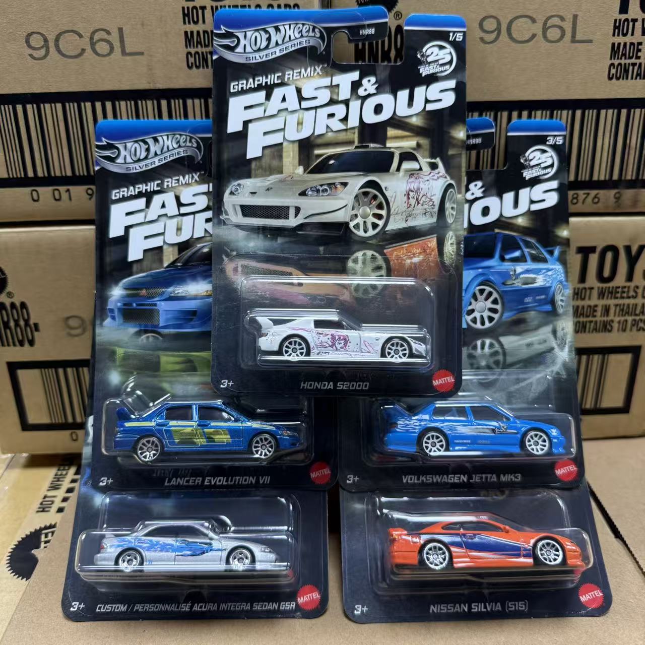 现货风火轮HNR88银标系列速度与激情高级普卡车模本田福特德罗宁