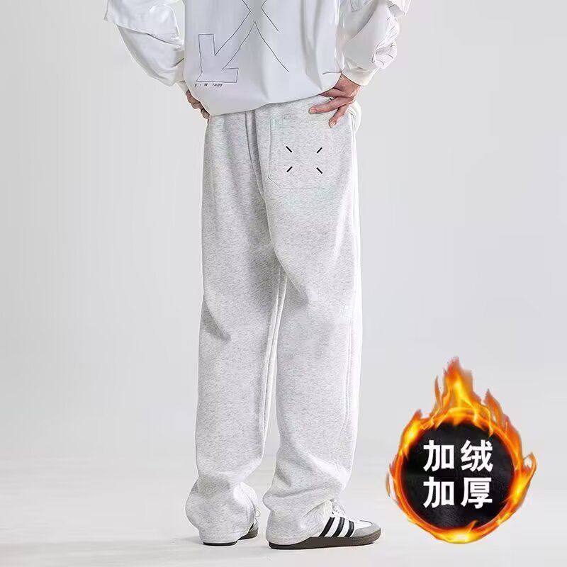 加绒卫裤男士秋冬季重磅弯刀裤阔腿拖地裤春秋款运动休闲裤子男款,男装,休闲裤,淘宝优惠券,粉丝福利购,淘宝优惠卷