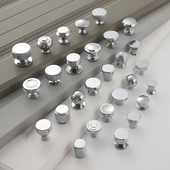 现在简约衣柜子橱柜床头抽屉家具门圆形把手单孔太空铝合金小拉手