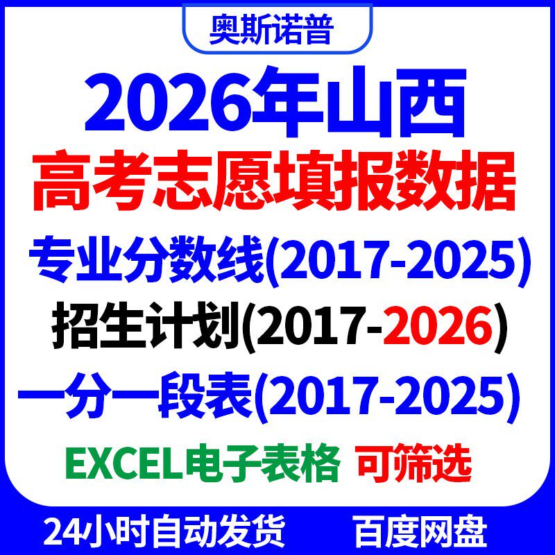 2026招生计划已更新山西高考志愿填报专业录取分数线位次电子表格