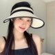 夏季 大檐户外冰丝可折叠防晒帽女透气百搭防紫外线空顶遮阳帽 新款