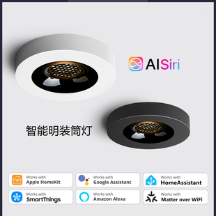 Matter苹果家homekit超薄明装射灯防眩光全光谱斗胆灯无主灯筒灯