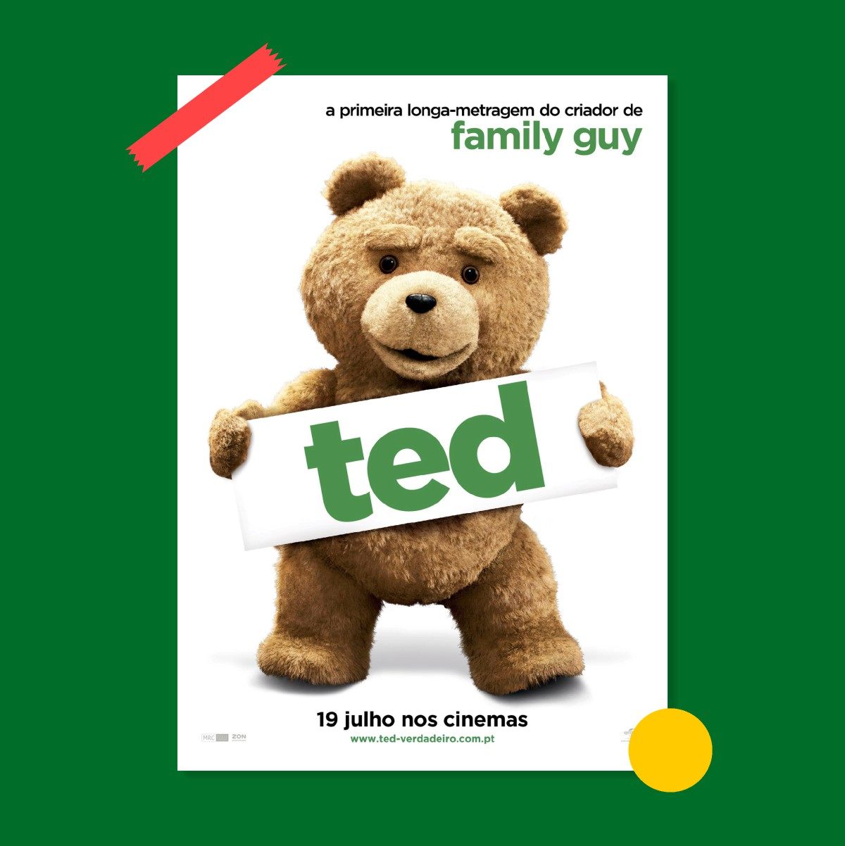 泰迪熊ted电影海报房间卧室书桌墙面墙贴装饰画