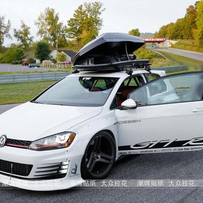 适用福特福克斯Golf高尔夫7GTIRS拉花车门侧裙贴汽车贴花后车尾贴