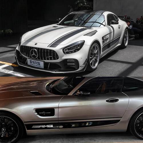 宾士AMG GTR PRO GT50车贴拉花C200 C63 CLA GLA E级车身侧裙贴纸