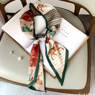 日本offcat夏季脖子领巾薄款缠包小丝带长条飘带装饰头巾发带