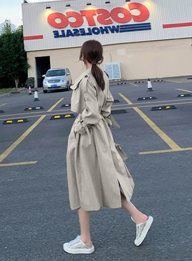 日本offcat白色风衣女2025年春秋新款小个子中长款英伦风垂坠感大