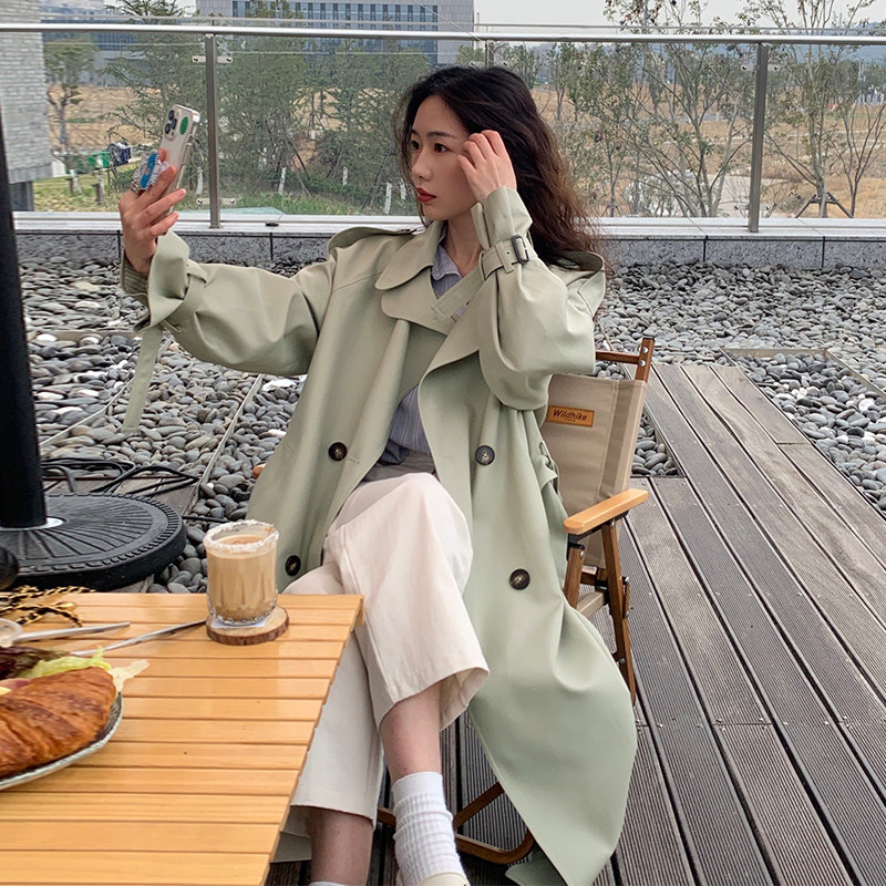 日本offcat风衣外套女2025秋季新款高级感中长款休闲垂感大衣chic