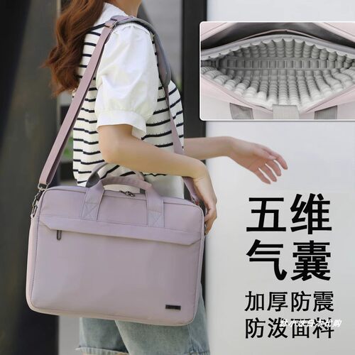 日本offcat笔记本电脑包16寸女士新款斜挎气囊防震15点6寸适用联想小新戴尔华为苹果华硕16英寸男手提内胆包