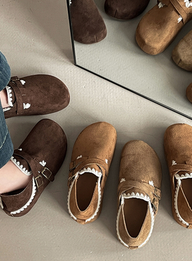 日本offcat白搭时尚复古勃肯鞋外穿2025秋季新款一脚蹬全包厚底文