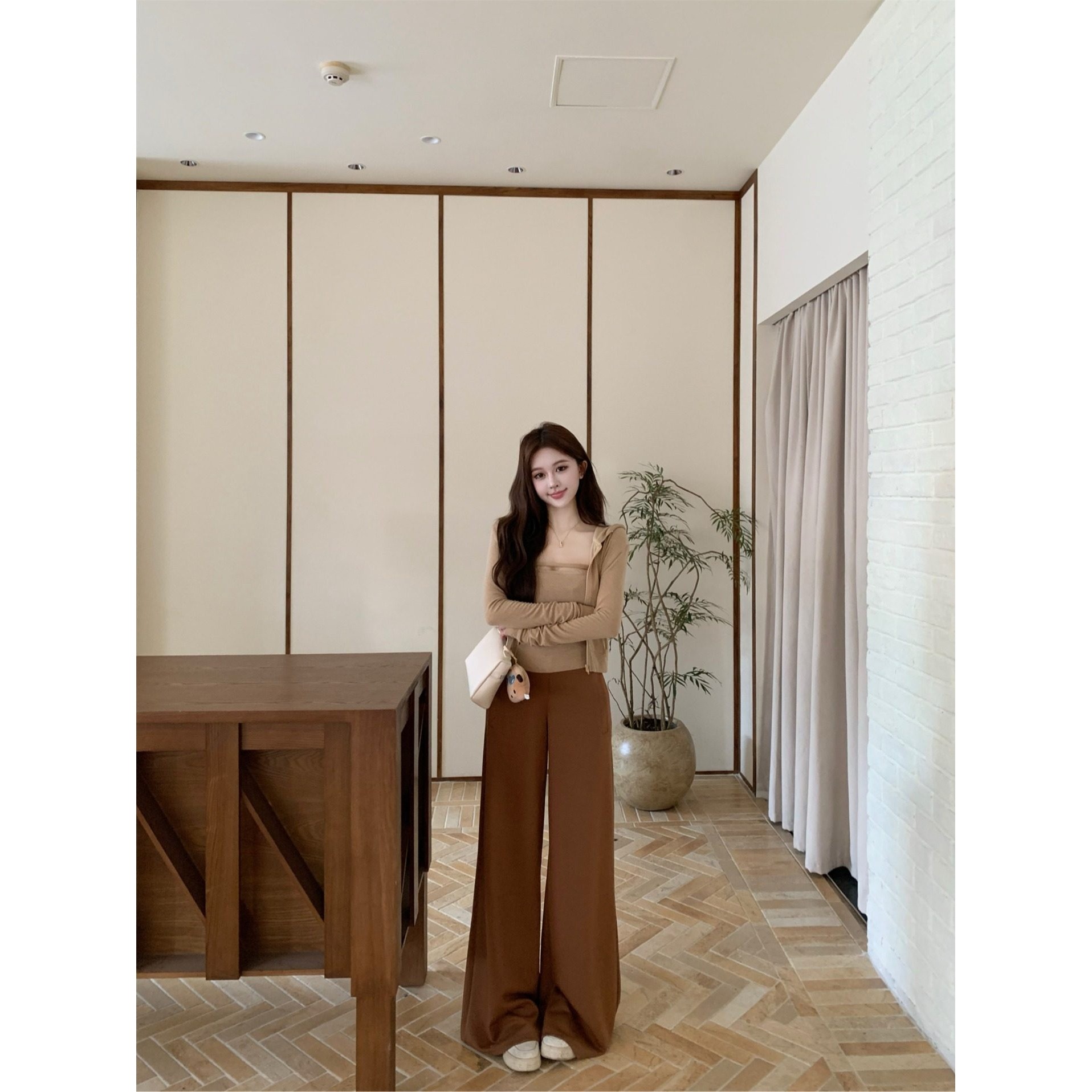 日本offcat复古风套装纯色拉链连帽外套内搭抹胸背心女春季宽松阔,女装/女士精品,时尚套装,淘宝优惠券,粉丝福利购,淘宝优惠卷