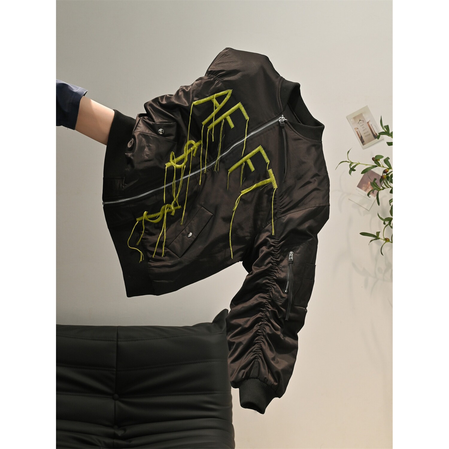 日本offcat冬季美式潮牌重工刺绣加厚棉服女巨好看设计感hiphop情