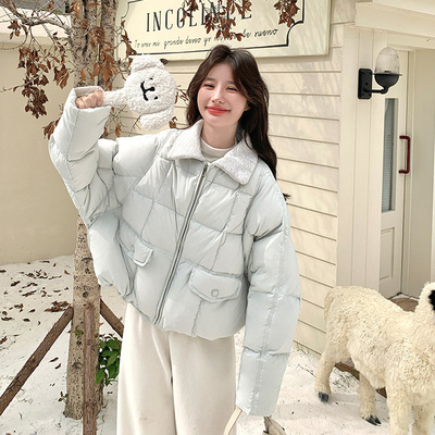日本offcat浅蓝色小个子羽绒服女2025冬新款巨好看的韩版宽松洋气