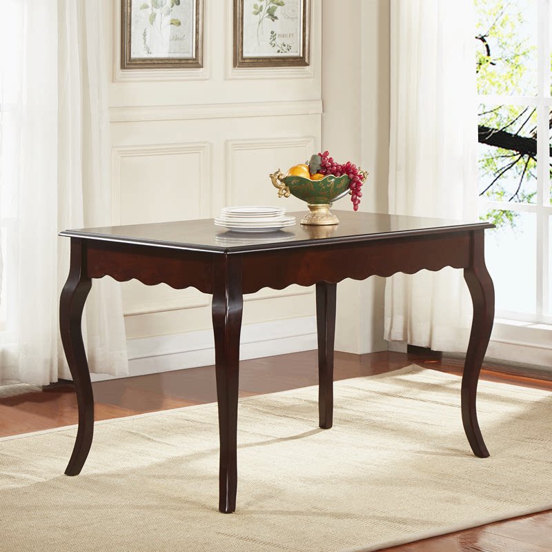 美式餐桌餐椅组合实木简约饭桌小户型餐台家用饭桌长方形餐桌高档