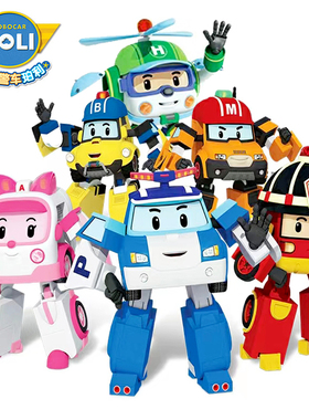 正版珀利变形警车Poli安巴救护车儿童玩具珀利警长救援队男孩汽车