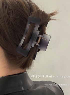2026新款冷淡风磨砂灰色系高级盘发夹子发量多随意后脑勺抓夹女