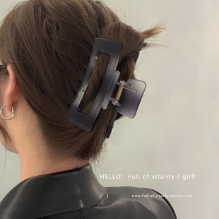 2025新款 冷淡风磨砂灰色系高级盘发夹子发量多随意后脑勺抓夹女