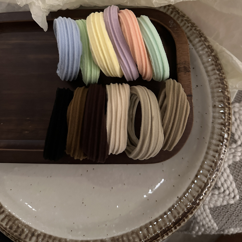 韩国新款奶油色毛巾圈发圈