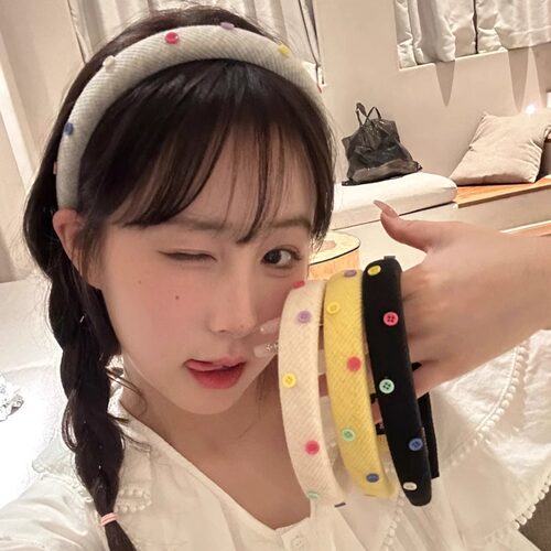 发箍甜美少女纽扣发箍韩系