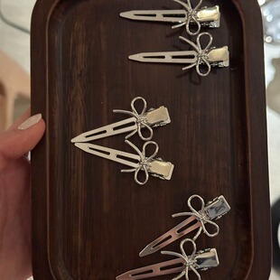 韩系ins简约金属蝴蝶结刘海夹女甜酷发饰2026新款 侧边刘海鸭嘴夹