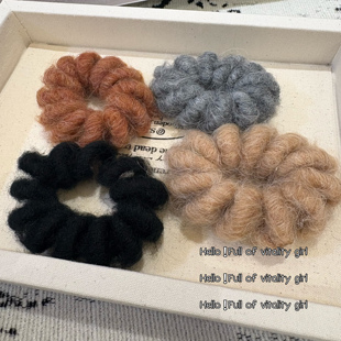 软糯糯 软糯毛线韩系丸子头发圈 羊毛线大号电话发绳大肠发圈韩版