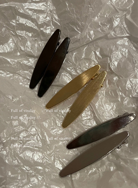 少女小金属刘海碎发一字鸭嘴造型侧边美妆发夹女发卡黑色夹子发饰