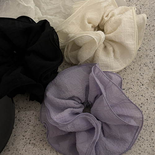 新款纯色网纱大肠圈发绳