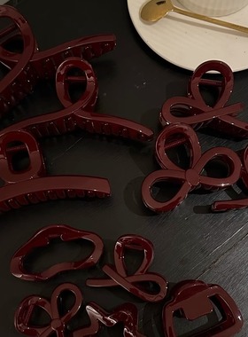 安哥拉红气质优雅韩系抓夹简约个性小众后脑勺简约盘发鲨鱼夹发饰