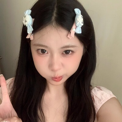 韩系格子小猫糖果发夹