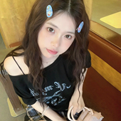 MongMong透色波点格纹猫咪发夹可爱甜美小清新鸭嘴夹ins卡通发卡