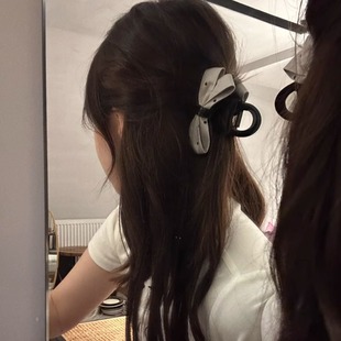 浪漫降落 复古赫本风发饰高级感蝴蝶结抓夹2025盘发鲨鱼夹 法式