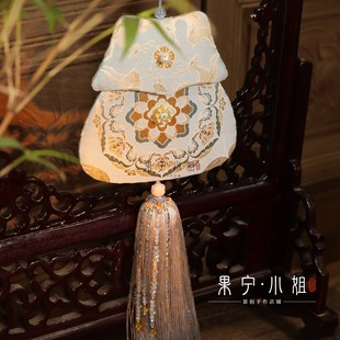 【果宁小姐】原创手工钱小萍宋锦宝花奔鹿真丝宋锦荷包