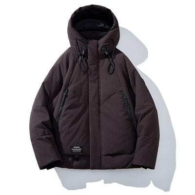 IRA短款连帽羽绒服男90绒蓬松加厚保暖外套工装百搭冬季新款