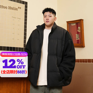 【90绒】THE PANG潮牌大码男装胖子冬季宽松立领羽绒服可拆卸袖子