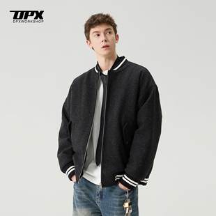 冬季美式棒球领羽绒服男款2025短款90白鸭绒宽松字母压花外套