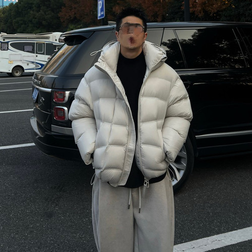 XDZZ二狗25冬季保暖300克充绒连帽面包服泡芙羽绒服外套男女5868