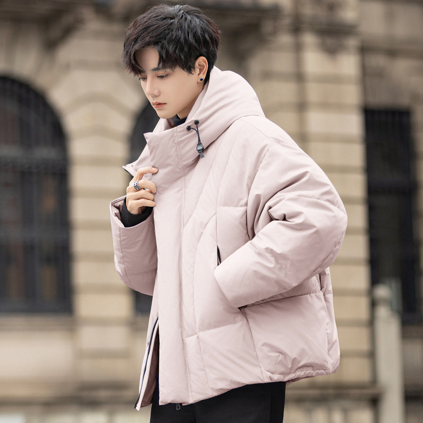 男士25新款连帽羽绒服情侣高级感轻薄白鸭绒外套青年棉服冬季加厚