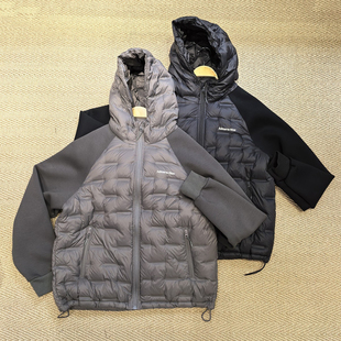 个性压胶！插肩袖拼接泡芙外套男女保暖轻量化撞色羽绒服宽松大码