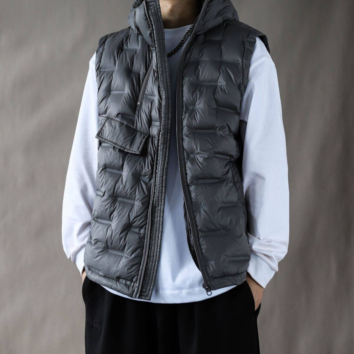 灰色羽绒服男短款立领加厚保暖外套冬季2025马甲坎肩大码上衣休闲