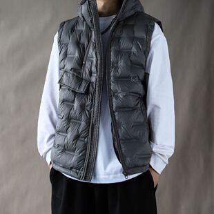 灰色羽绒服男短款立领加厚保暖外套冬季2025马甲坎肩大码上衣休闲