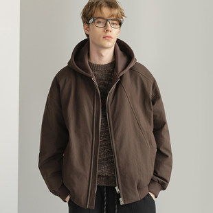 设计分割羽绒服夹克男2025冬装 防寒防风连帽羽绒外套拉链 新款