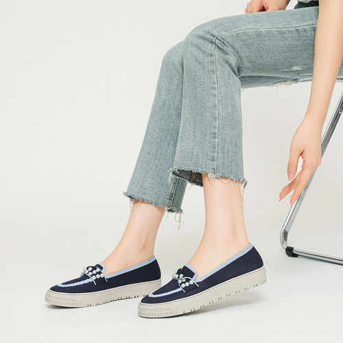 王妃鞋厚底乐福鞋飞编针织女单鞋