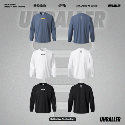 UHBALLER美式潮流速干运动T桖男篮球训练长袖投篮服健身上衣宽松