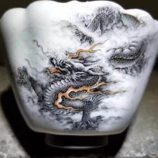 林华生手绘墨龙主人杯