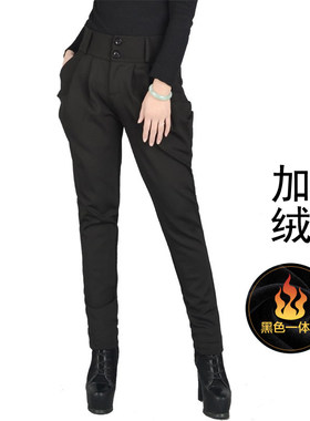 高腰女长裤宽松哈伦裤透气四面弹