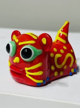 淄博琉璃小老虎生肖摆件