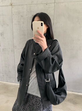 OF2026春新款韩国立领中长款风衣女带包外套夹克派克服女yy26010