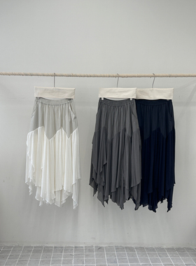 言己见2026春季新款韩国高腰显瘦百搭不规则设计感半身裙女YL1400