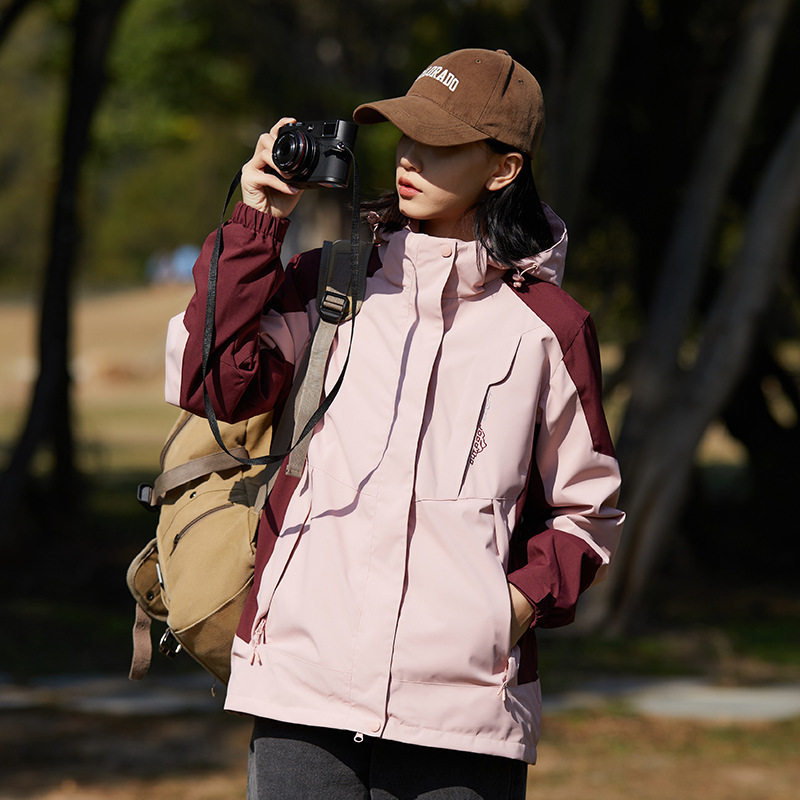 冲锋衣男女三合一可拆卸户外冬季两件套银狐绒防水防风登山外套潮